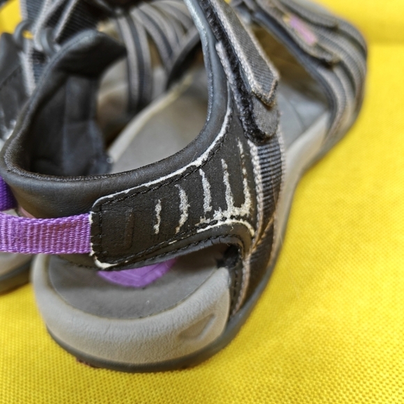 Teva Tirra Sandals  Hiking Sport Strappy Grey Black Outdoor Women's Shoes Size 7 - Picture 9 of 11